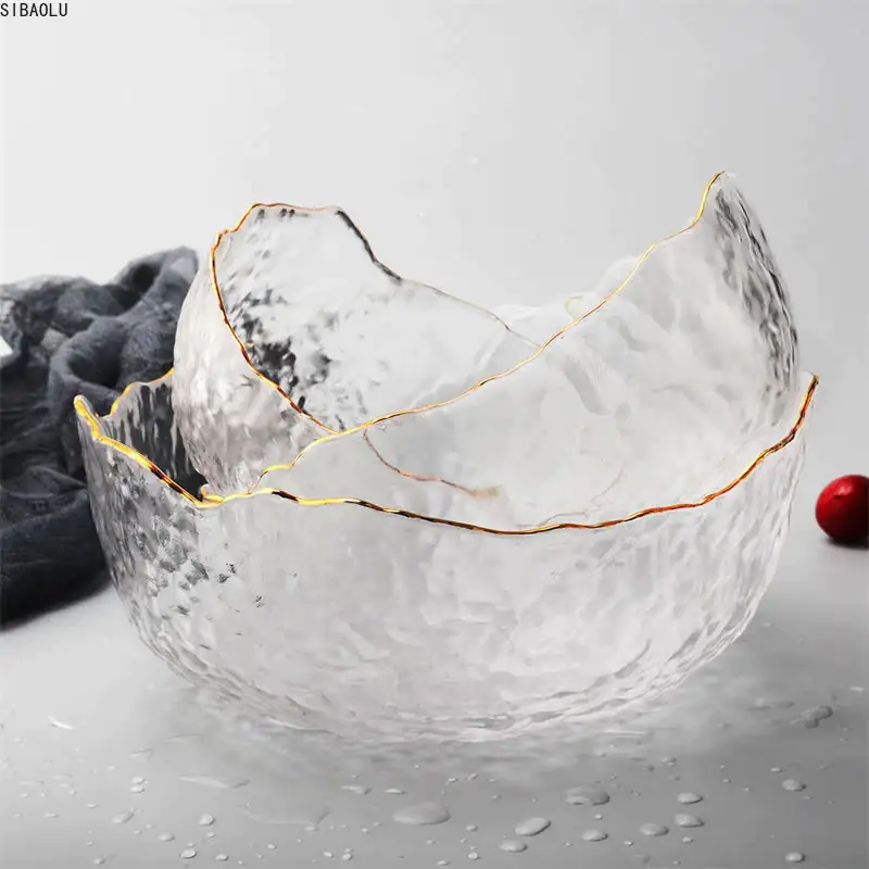 Gold Inlay Glass Serving Bowl - Image 10