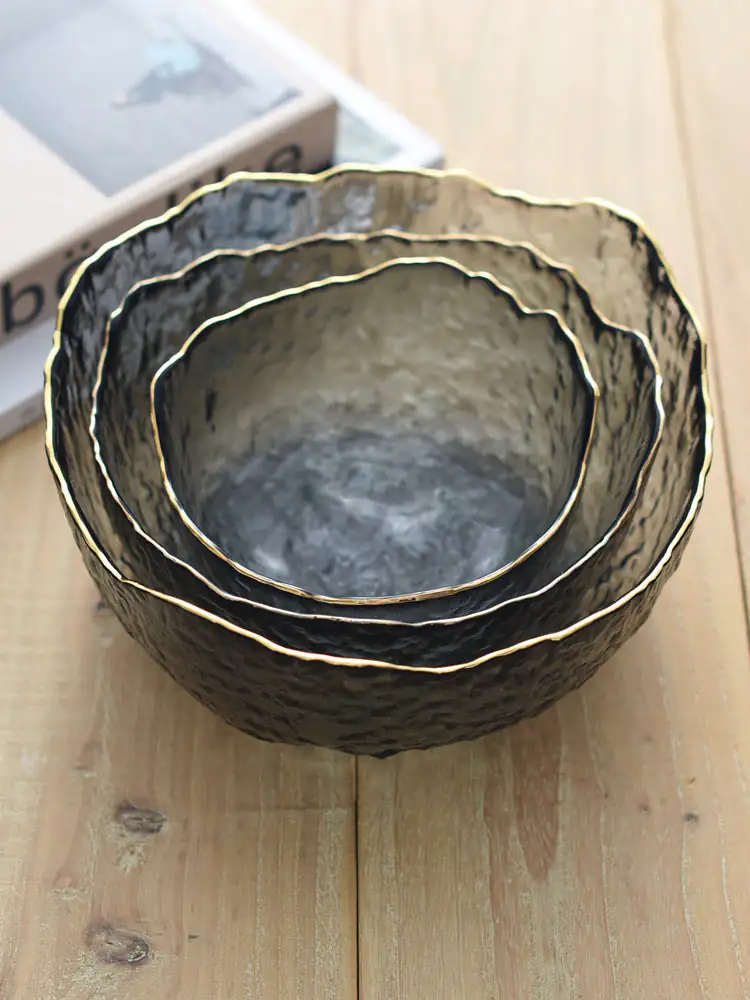 Gold Inlay Glass Serving Bowl - Image 14