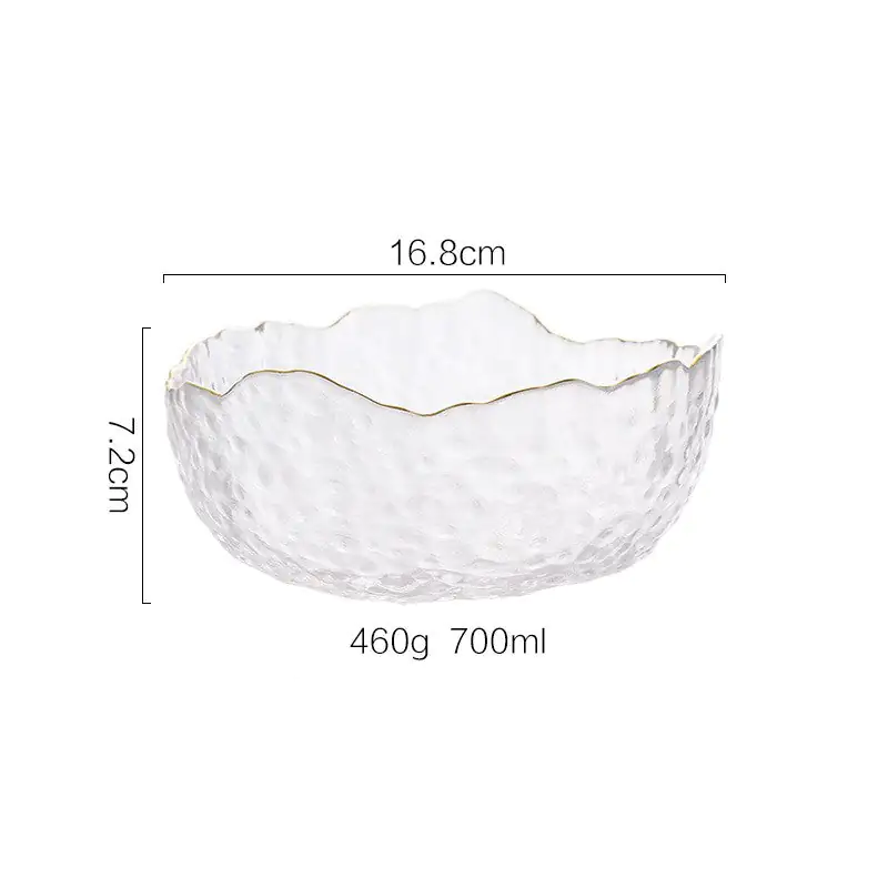 Gold Inlay Glass Serving Bowl - Image 8