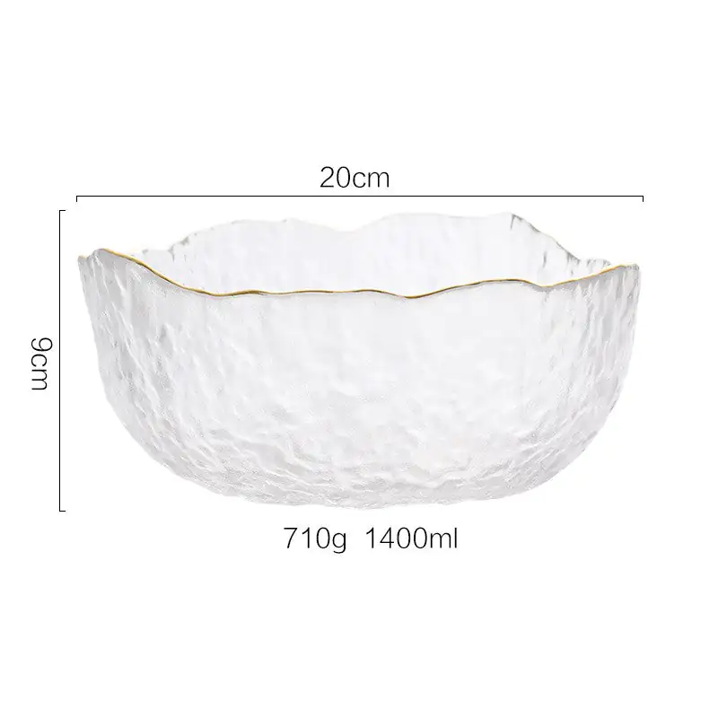 Gold Inlay Glass Serving Bowl - Image 9