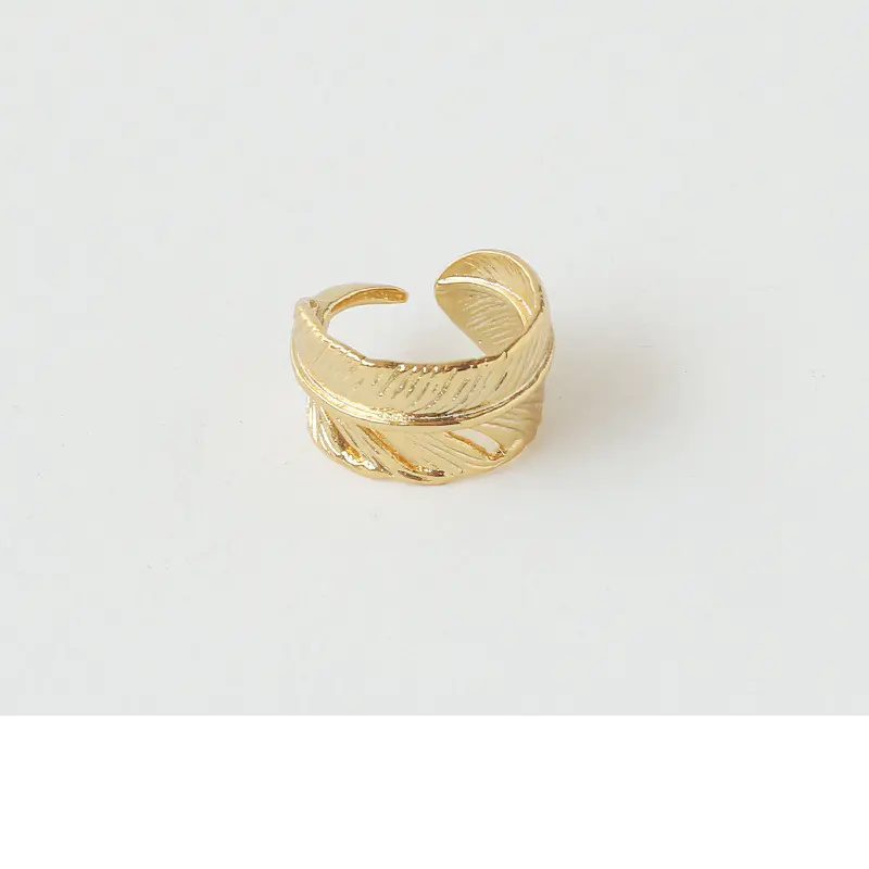 Gold-Plated Leaf Feather Ring by Takahashi Goro - Image 3