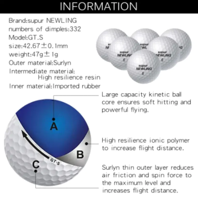 Golf Three-Tier Game Ball Super Long Distance Next Game Ball - Image 4