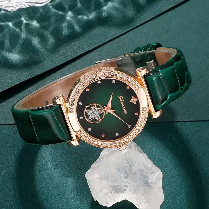 Green Luxury Quartz Watch Set - Image 6