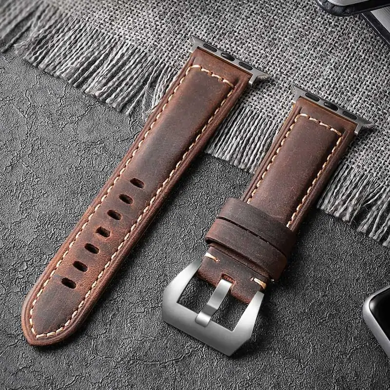 Handmade Crazy Cowhide Apple Watch Watchband - Image 17
