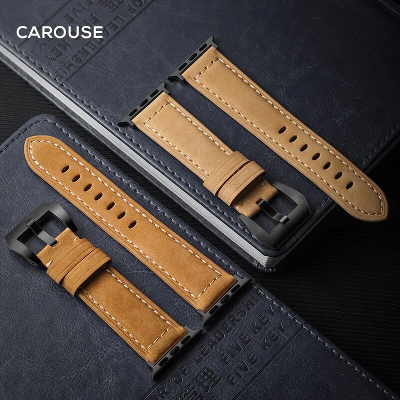 Handmade Crazy Cowhide Apple Watch Watchband - Image 2