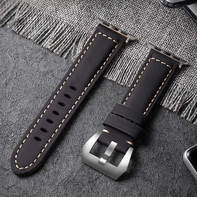 Handmade Crazy Cowhide Apple Watch Watchband - Image 29