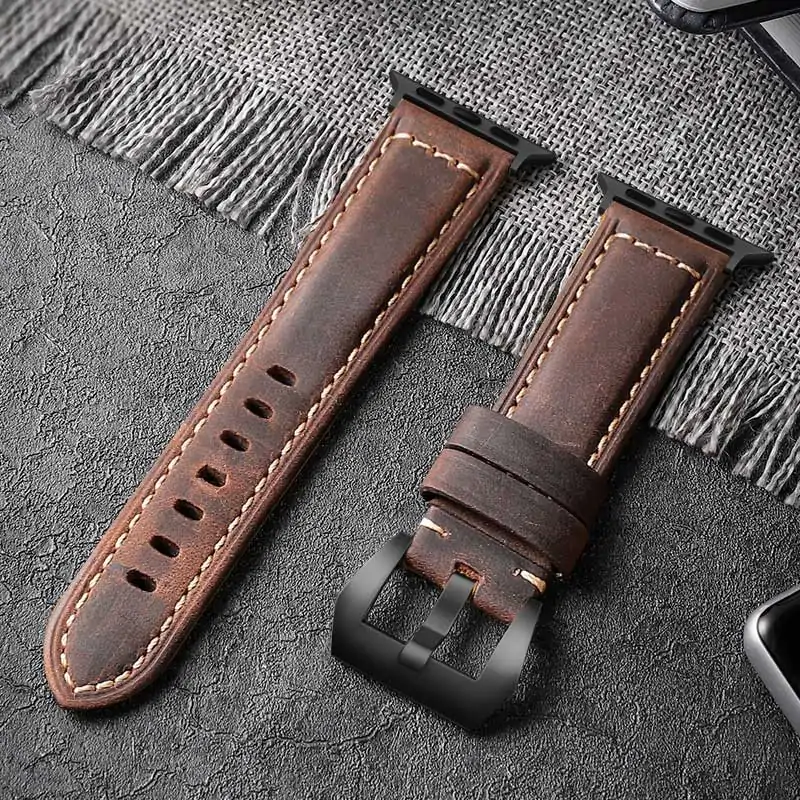 Handmade Crazy Cowhide Apple Watch Watchband - Image 33