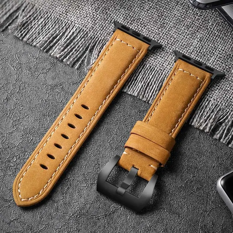 Handmade Crazy Cowhide Apple Watch Watchband - Image 38