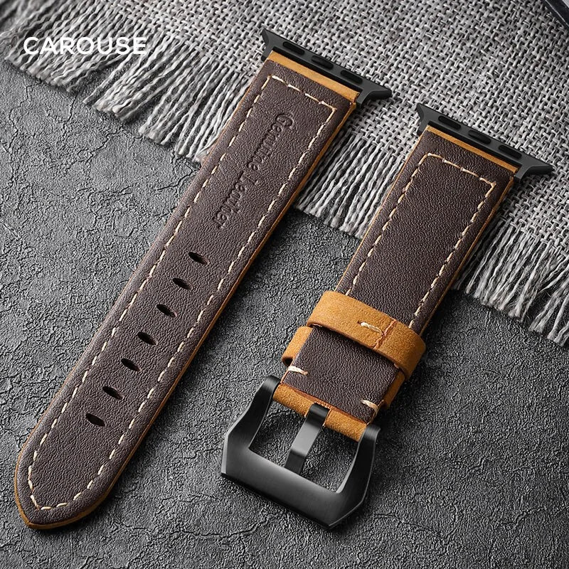 Handmade Crazy Cowhide Apple Watch Watchband - Image 4