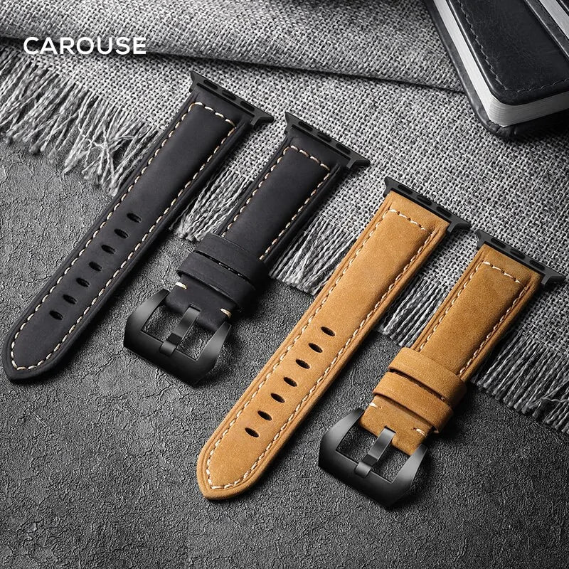 Handmade Crazy Cowhide Apple Watch Watchband - Image 6