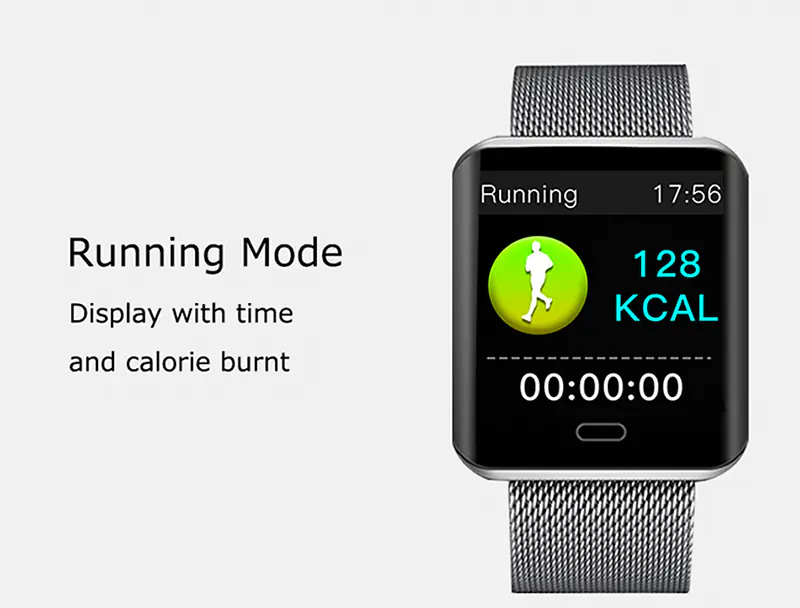 HD Square Touch Screen Waterproof Smart Fitness Watch - Image 3
