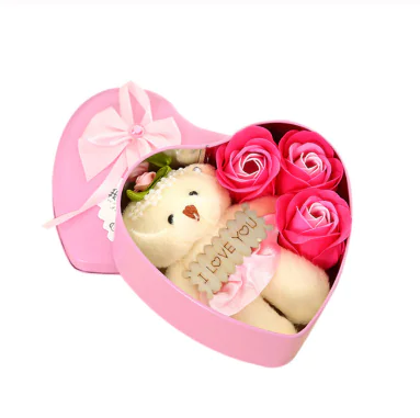 Heart-Shaped Soap Rose in Tin Box - Creative Gift - Image 4