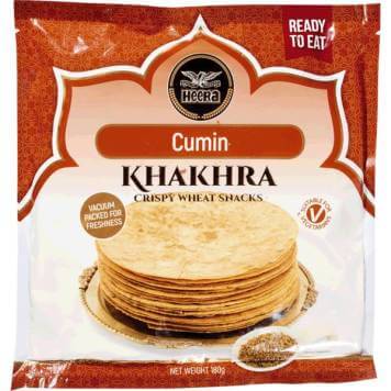 Heera Cumin Khakhra Crispy Wheat Snacks 180g