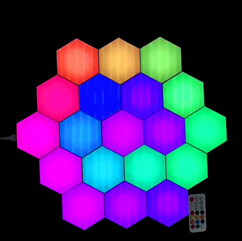 Hexagonal Splicing LED Sound-Control Music Wall Light - Image 5