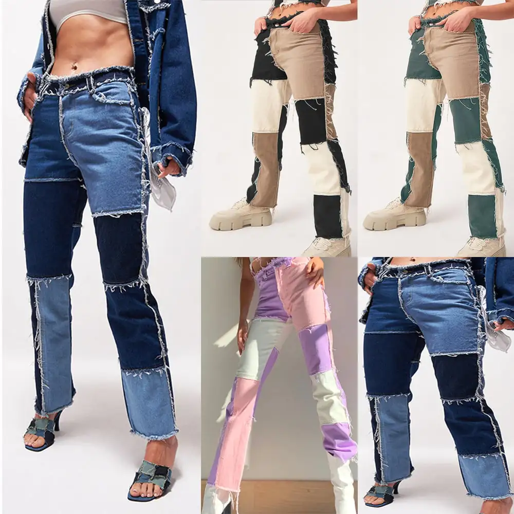 High Elastic Raw Edge Women's Straight-Leg Jeans - Image 7