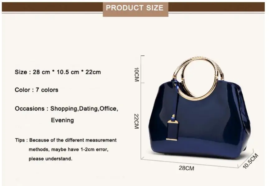 High Quality Patent Leather Women's Bag - Image 7