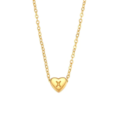 Initial Love Necklace - 18K Gold Plated Heart Pendant (One) - Image 10