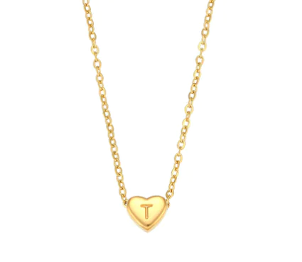 Initial Love Necklace - 18K Gold Plated Heart Pendant (One) - Image 11