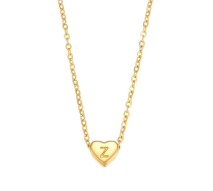 Initial Love Necklace - 18K Gold Plated Heart Pendant (One) - Image 12
