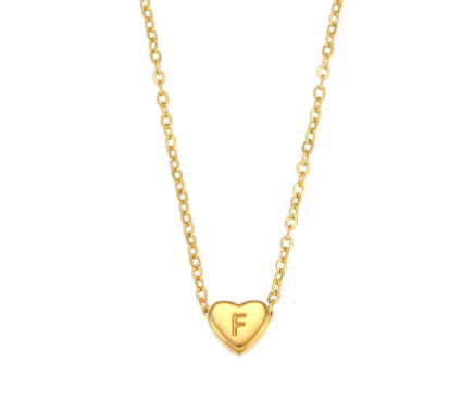 Initial Love Necklace - 18K Gold Plated Heart Pendant (One) - Image 14