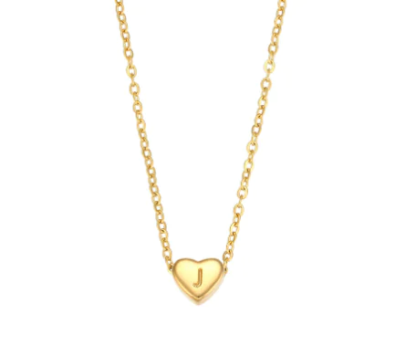 Initial Love Necklace - 18K Gold Plated Heart Pendant (One) - Image 16