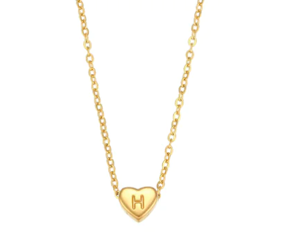 Initial Love Necklace - 18K Gold Plated Heart Pendant (One) - Image 17
