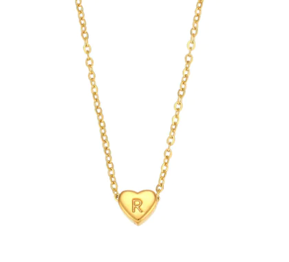 Initial Love Necklace - 18K Gold Plated Heart Pendant (One) - Image 18
