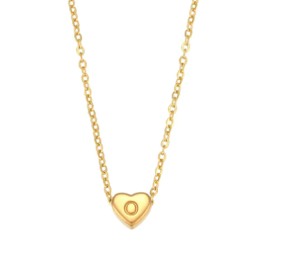 Initial Love Necklace - 18K Gold Plated Heart Pendant (One) - Image 2