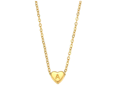 Initial Love Necklace - 18K Gold Plated Heart Pendant (One) - Image 20