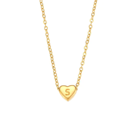 Initial Love Necklace - 18K Gold Plated Heart Pendant (One) - Image 21