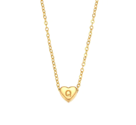 Initial Love Necklace - 18K Gold Plated Heart Pendant (One) - Image 22