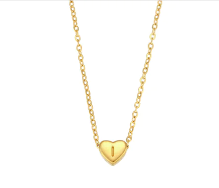 Initial Love Necklace - 18K Gold Plated Heart Pendant (One) - Image 23