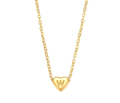 Initial Love Necklace - 18K Gold Plated Heart Pendant (One) - Image 4