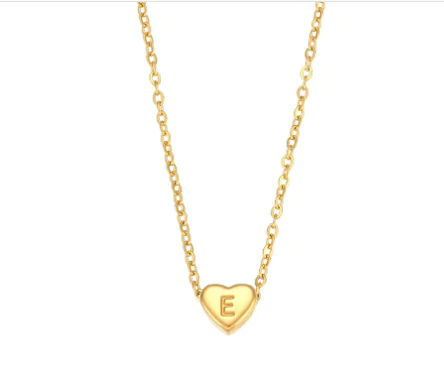 Initial Love Necklace - 18K Gold Plated Heart Pendant (One) - Image 6