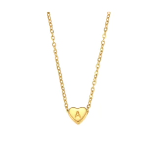 Initial Love Necklace - 18K Gold Plated Heart Pendant (One) - Image 7
