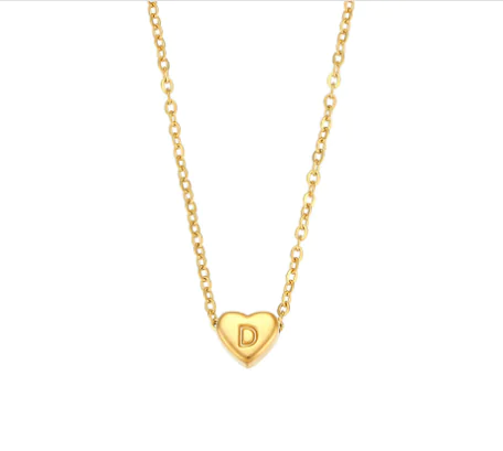 Initial Love Necklace - 18K Gold Plated Heart Pendant (One) - Image 8