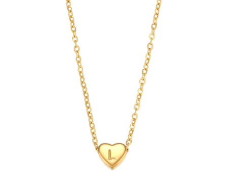 Initial Love Necklace - 18K Gold Plated Heart Pendant (One) - Image 9