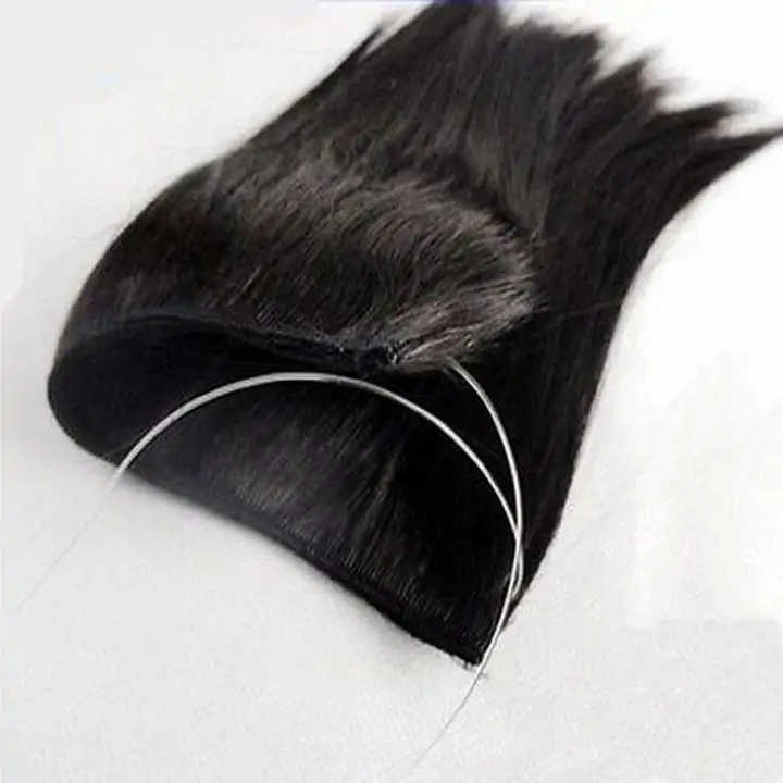 Invisible No Clips Hair Extensions-MEDIUM BROWN ROUNDED - Image 5