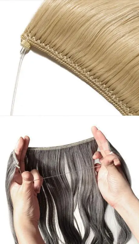 Invisible No Clips Hair Extensions-MEDIUM BROWN ROUNDED - Image 7