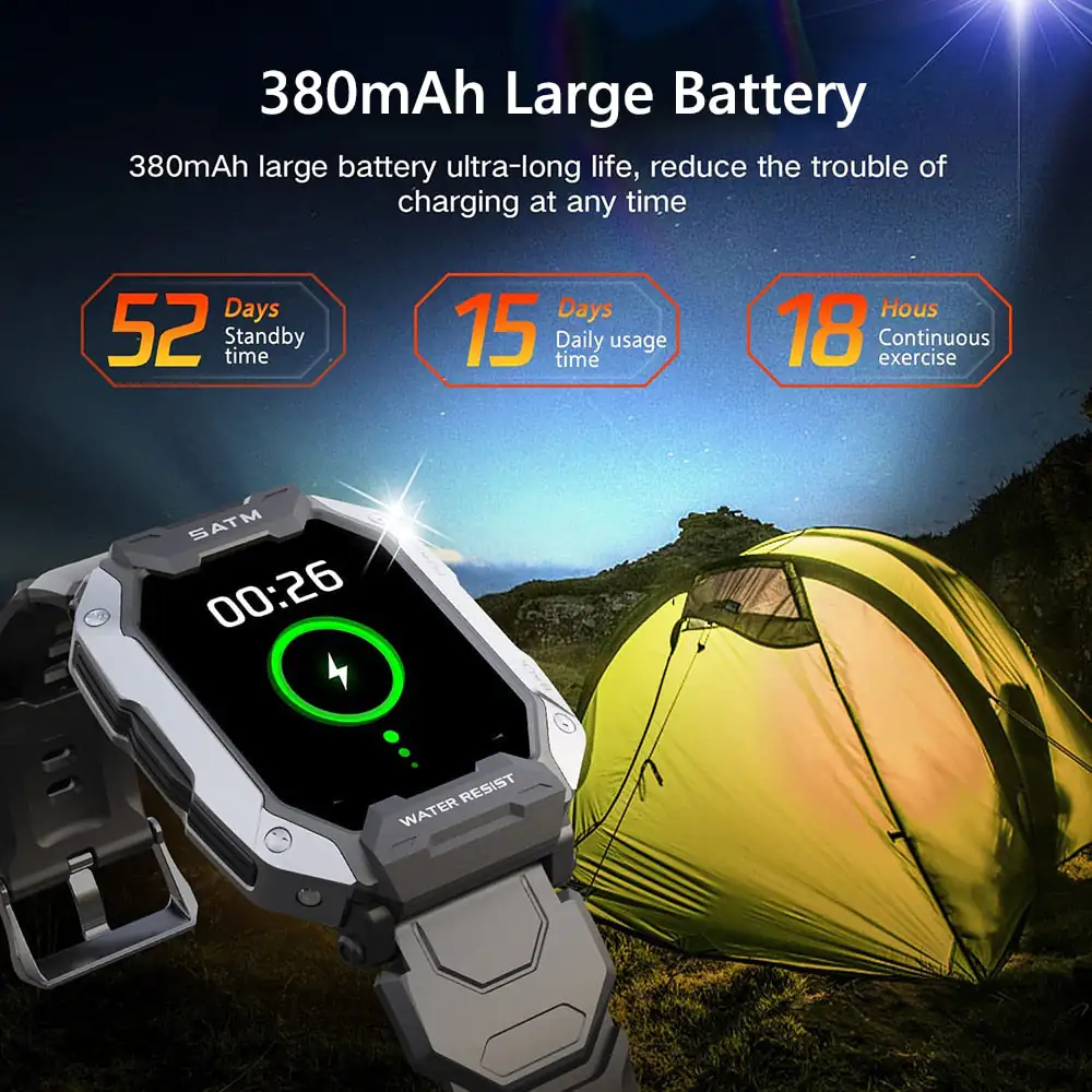IP68 5ATM Waterproof Smartwatch - Image 4
