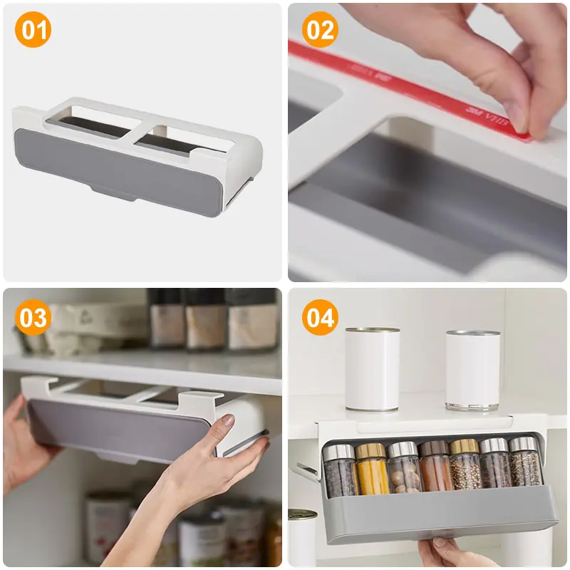 Kitchen Self-Adhesive Spice Organizer Rack - Image 6