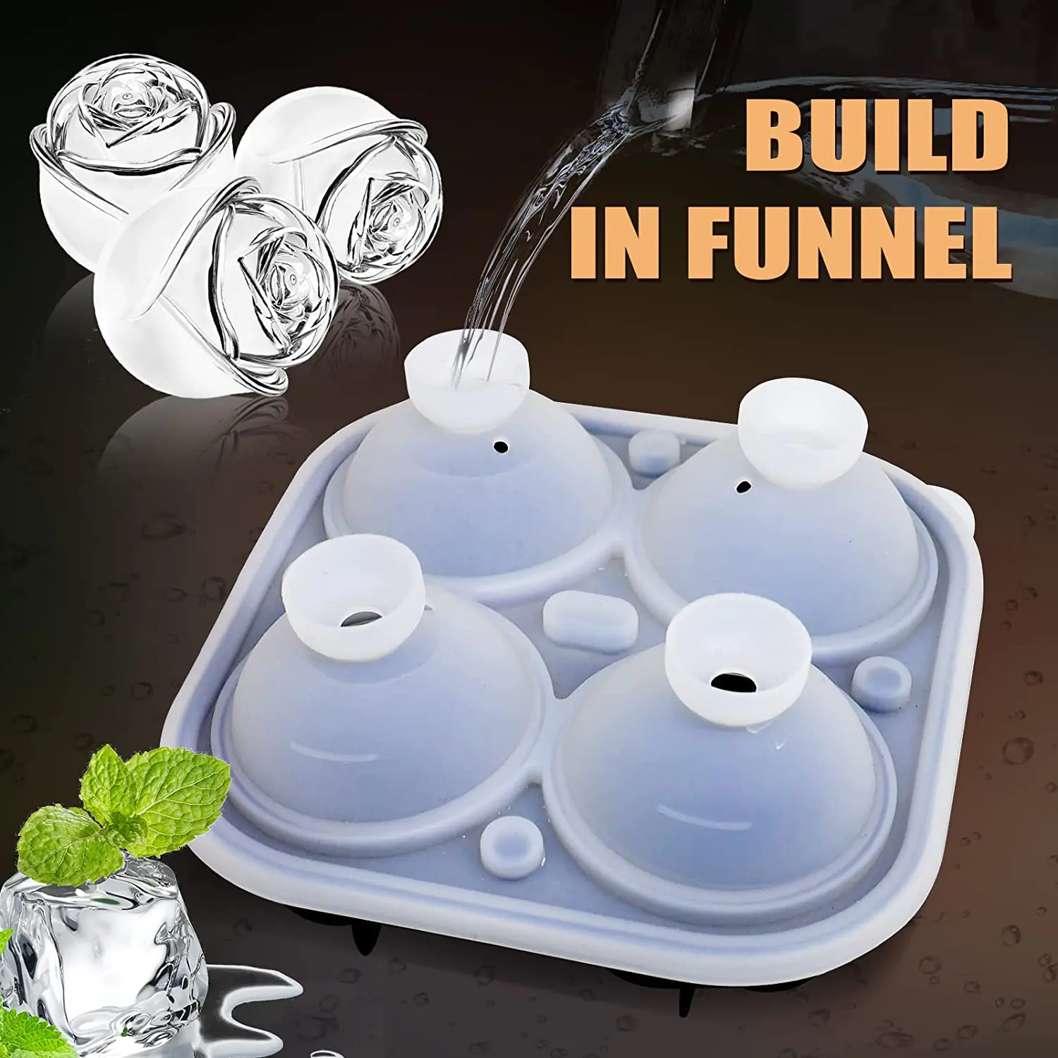 Large 3D Rose Ice Molds:Make 4 Giant Flower-Shaped Ice Cubes - Image 6