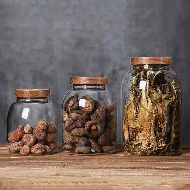 Large-Capacity Glass Jar with Wooden Lid - Image 3