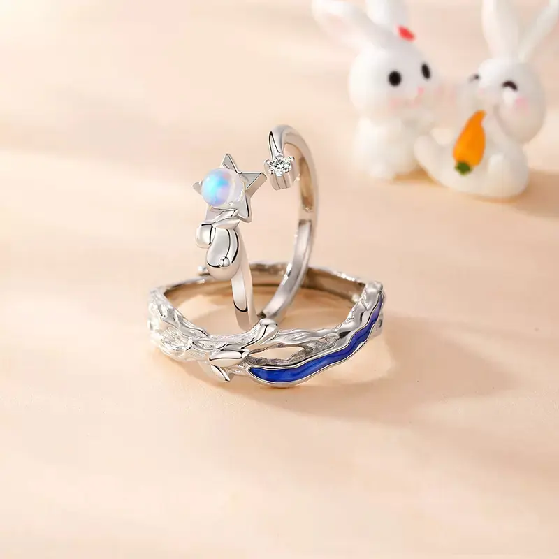 Laurel Star Rabbit Couple Ring - Image 3
