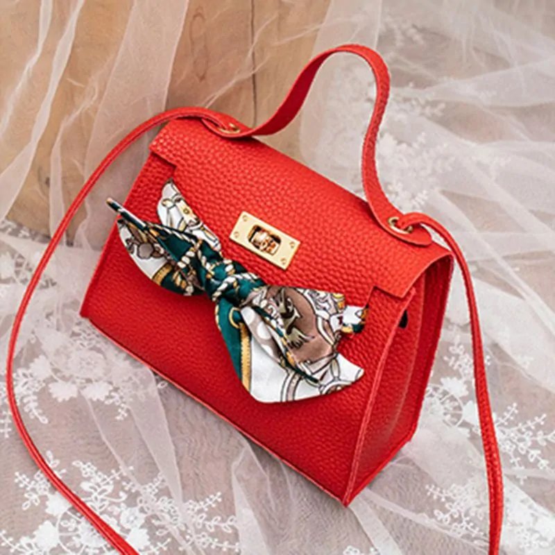 Leather Handbag With Scarf - Image 3