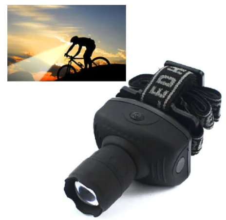 LED Headlamp with Three Modes and Zoom for Fishing