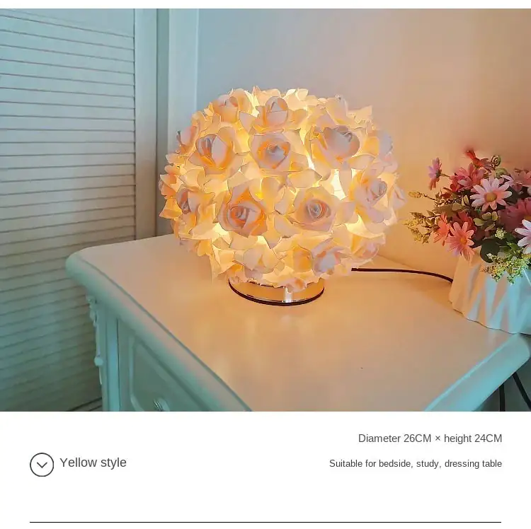 LED Table Lamp Rose Flower Bonsai Tree Night Lights Garland - Image 12