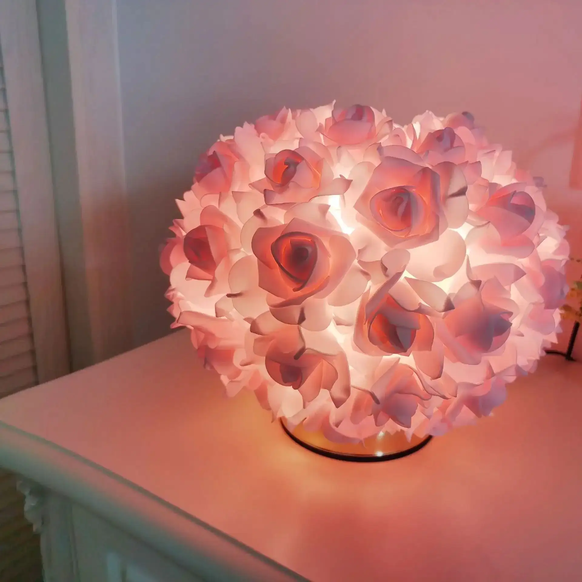 LED Table Lamp Rose Flower Bonsai Tree Night Lights Garland - Image 2