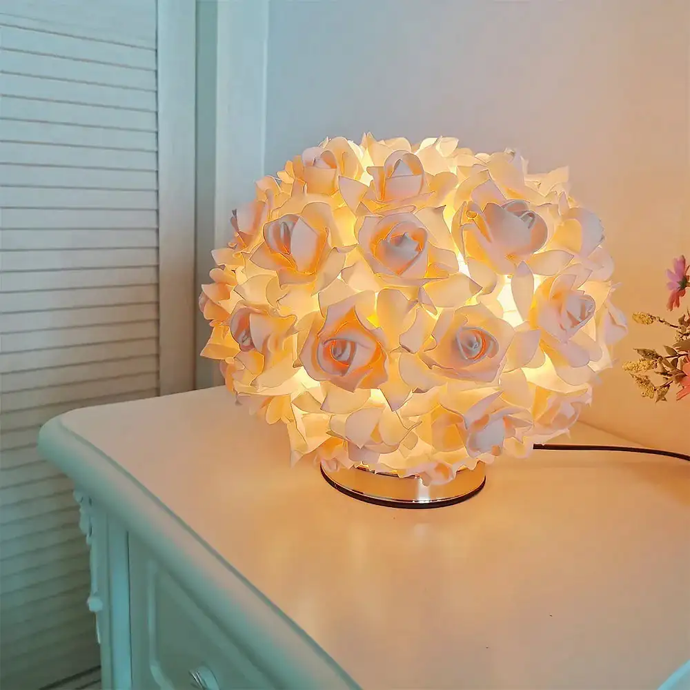 LED Table Lamp Rose Flower Bonsai Tree Night Lights Garland - Image 4