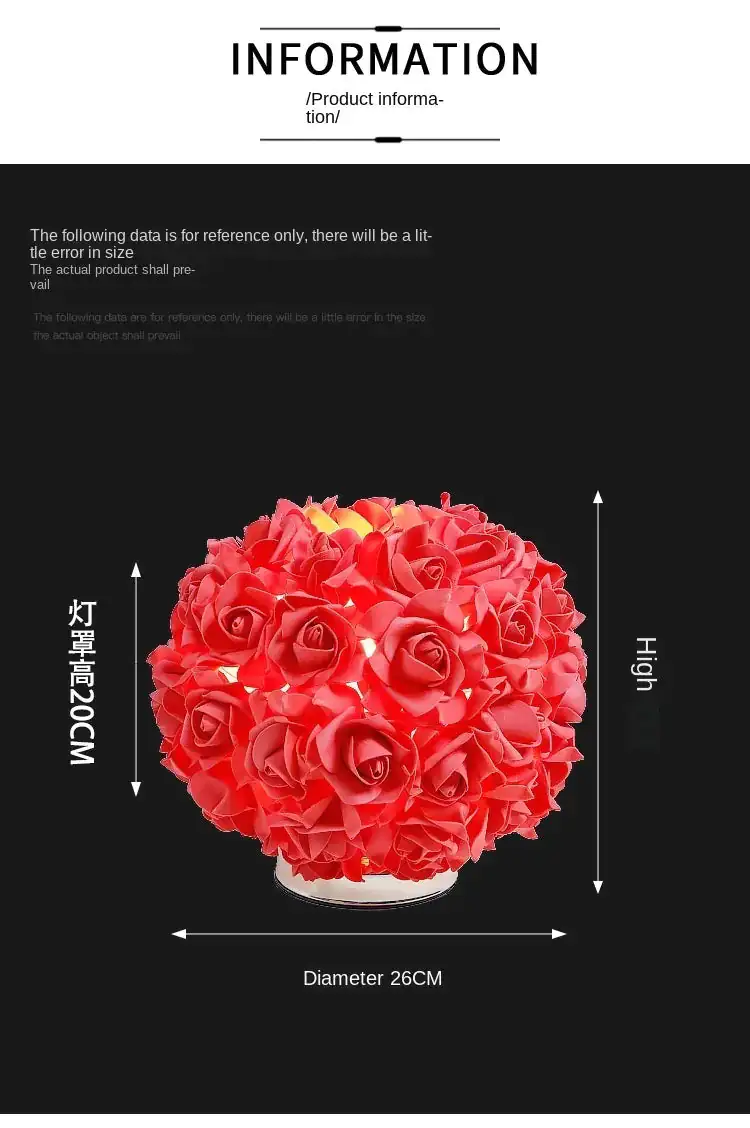 LED Table Lamp Rose Flower Bonsai Tree Night Lights Garland - Image 7